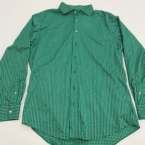 Nordstrom Rack Mens Green White Checkered Shirt